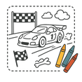 high-quality printable pages with race cars, jeeps & classics