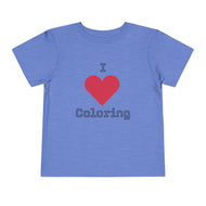 I Love Coloring T-Shirt for Toddlers and Kids  - Cute Short Sleeve T-Shirt for Kids - Perfect for Birthdays & Creative Play