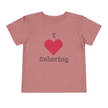 I Love Coloring T-Shirt for Toddlers and Kids  - Cute Short Sleeve T-Shirt for Kids - Perfect for Birthdays & Creative Play