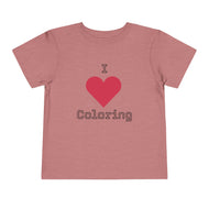 I Love Coloring T-Shirt for Toddlers and Kids  - Cute Short Sleeve T-Shirt for Kids - Perfect for Birthdays & Creative Play
