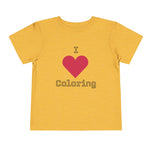 I Love Coloring T-Shirt for Toddlers and Kids  - Cute Short Sleeve T-Shirt for Kids - Perfect for Birthdays & Creative Play