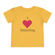 I Love Coloring T-Shirt for Toddlers and Kids  - Cute Short Sleeve T-Shirt for Kids - Perfect for Birthdays & Creative Play