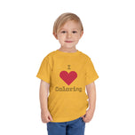 I Love Coloring T-Shirt for Toddlers and Kids  - Cute Short Sleeve T-Shirt for Kids - Perfect for Birthdays & Creative Play