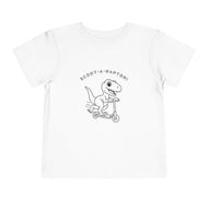 Scoot-A-Raptor Toddler Tee – Fun & Playful Dinosaur Short Sleeve Shirt
