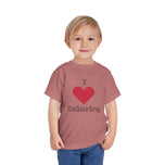 I Love Coloring T-Shirt for Toddlers and Kids  - Cute Short Sleeve T-Shirt for Kids - Perfect for Birthdays & Creative Play