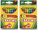 Crayola 24 Count Box of Crayons Non-Toxic Color Coloring School Supplies (2 Packs)