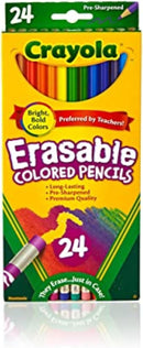 Crayola Erasable Colored Pencils (24ct), Kids Coloring Pencils for Coloring Books, Assorted Colors, Arts &amp; Crafts Supplies, Gifts, Ages 6+