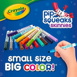 Crayola Pip-Squeaks Skinnies Washable Markers (64ct), Mini Markers for Kids, Coloring Markers, Craft Supplies, Kids Holiday Gift, 3+