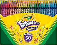 Crayola Twistables Colored Pencil Set (50ct), Kids Easter Basket Essentials & Stuffers, No Sharpen Colored Pencils For Kids, Coloring Book Pencils, 4+