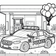 Free Cars Coloring Page – Police Car at Gas Station with Balloons | Ages 3–5 | Coloring.kids