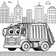 Free Cars Coloring Page – Smiling Garbage Truck in the City | Ages 3–5 | Coloring.kids