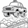 Free Cars Coloring Page – Jumping Taxi with Big Wheels | Ages 3–5 | Coloring.kids