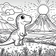 Free Dinosaur Coloring Page – Happy Dino & Volcano Landscape | Ages 3–5 | Coloring.kids
