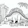 Free Dinosaur Coloring Page – Stegosaurus at the Waterfall | Ages 3–5 | Coloring.kids