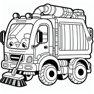 Free Street Sweeper Coloring Page – Happy Cleaning Truck | Ages 3–5 | Coloring.kids