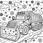 Free Snowplow Truck Coloring Page – Winter Snow Scene | Ages 3–5 | Coloring.kids