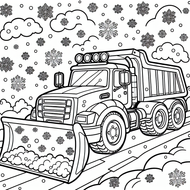 Free Snowplow Truck Coloring Page – Winter Snow Scene | Ages 3–5 | Coloring.kids