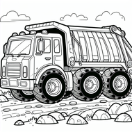 Free Garbage Truck Coloring Page – Rocky Road Scene | Ages 5–8 | Coloring.kids