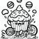 Free Coloring Page – Cupcake on a Bicycle Splashing in Puddles (Ages 3–5) Coloring.kids