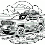 Free Off-Road SUV Coloring Page – Printable Adventure Ride | Ages 5–8 | Coloring.kids