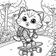 Free Coloring Page – Skateboarding Cat with Backpack (Ages 5–8)  Coloring.kids