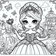 Princess and Her Magical Unicorn – Free Coloring Page