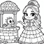 Princess and the Baby Dragon – Free Coloring Page | Coloring.kids