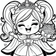 Joyful Princess with Flower Bouquet – Free Coloring Page | Coloring.kids