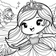 Joyful Princess with Dancing Fairy – Free Coloring Page | Coloring.kids