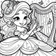 Elegant Princess Playing the Harp – Free Coloring Page | Coloring.kids