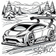 Free Supercar in Snowy Forest Coloring Page – Printable for Ages 5–8 | Coloring.kids